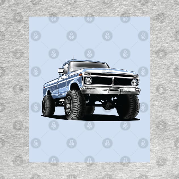 ford f250 obs truck blue poster by naquash